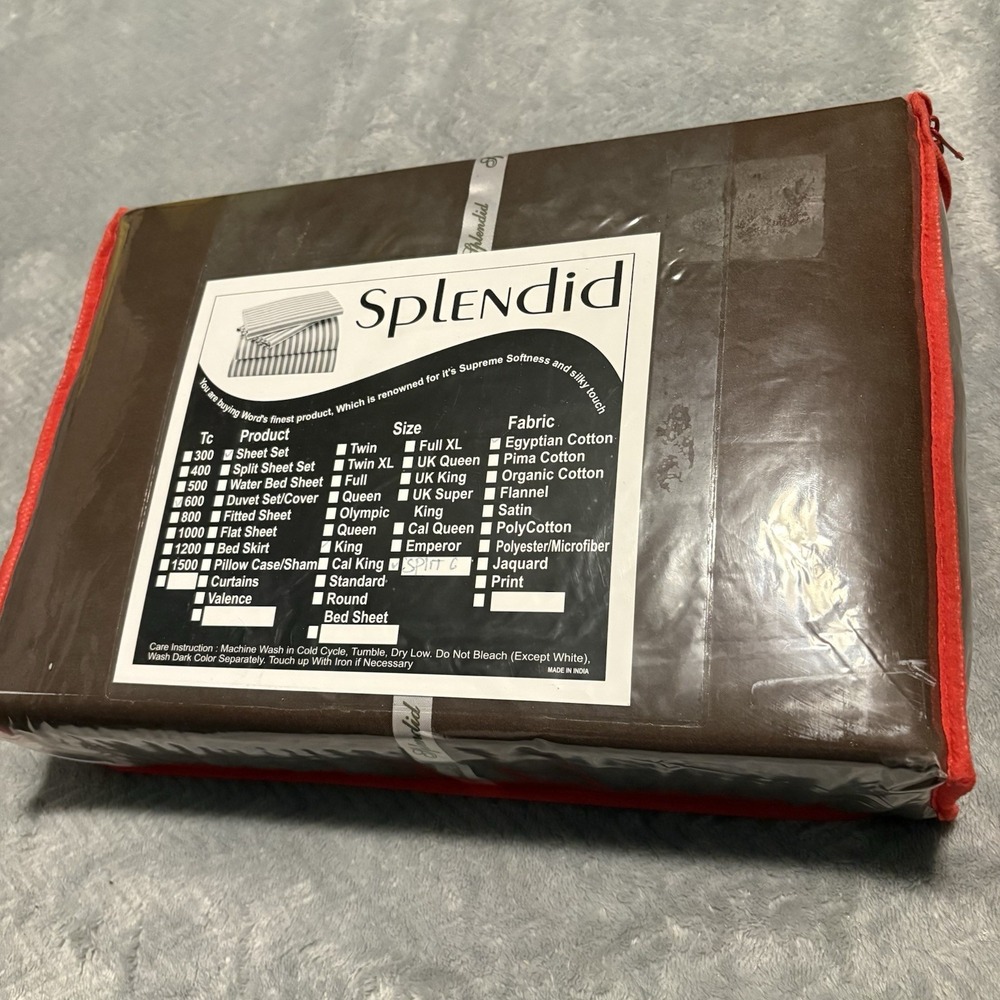 Splendid King Brown Sheet Set New Vintage 600 TC